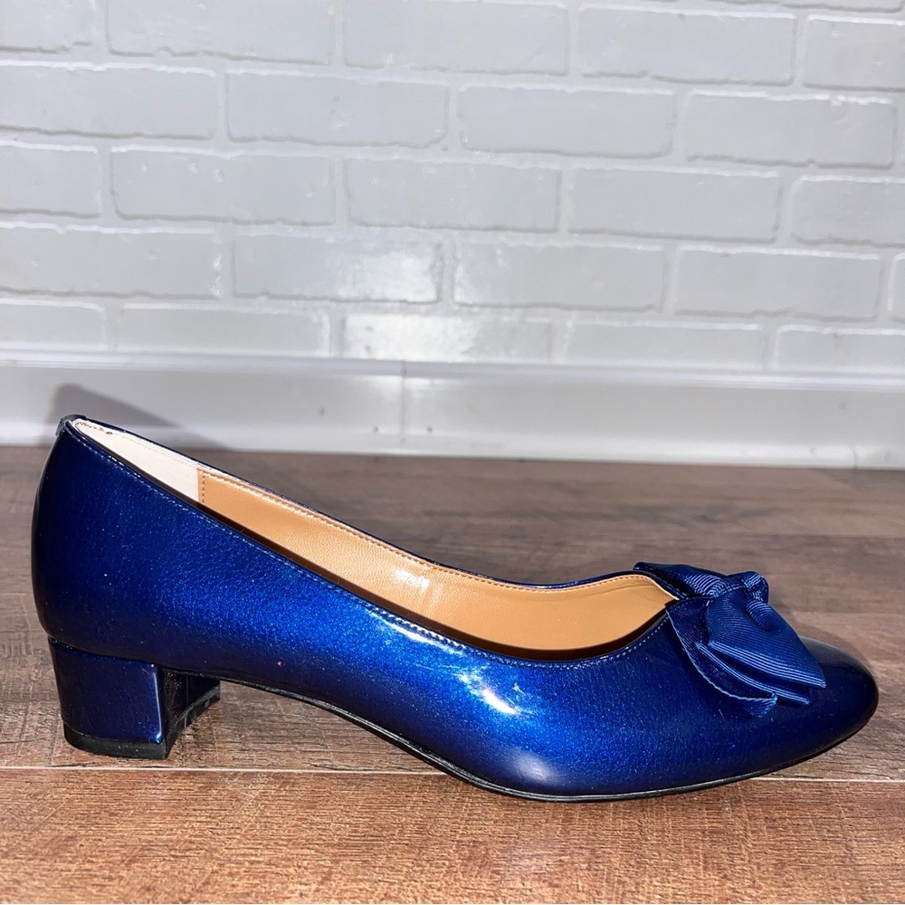 J. Renee Cameo Patent Bow Detail Block Heel Pumps - Picture 10 of 14